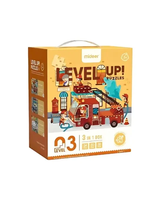 Mideer Level Up! Puzzles – 3-in-1 Box – Rescue Team