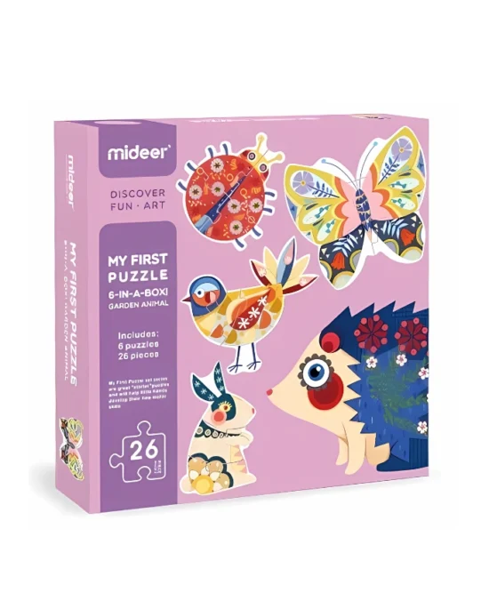 Mideer My First Puzzle – 6-in-a-Box – Garden Animals Main Image