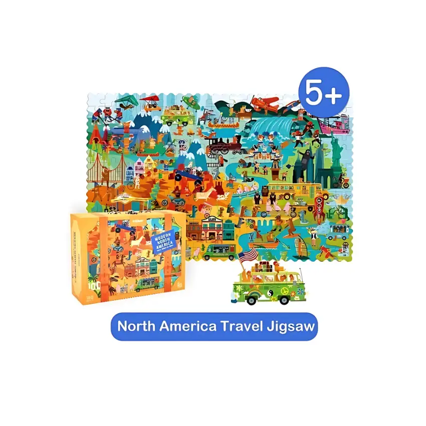 Mideer Travel Around the World Puzzle - Modern North America