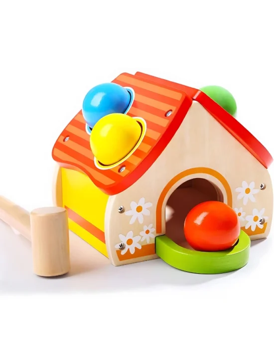 TopBright Wooden Pounding House with Hammer and 4 Balls for Toddlers Main