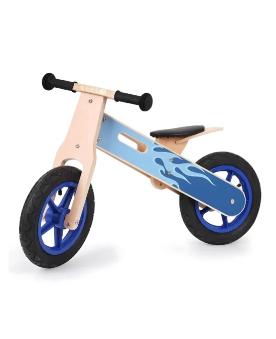 Udeas Wooden Balance Bike Blue Fire Main Image