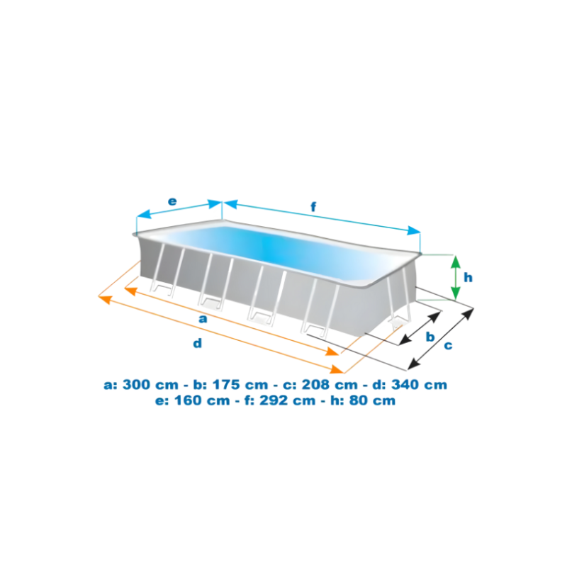 Intex Prism Frame Rectangular Swimming Pool – 300x175x80cm 2
