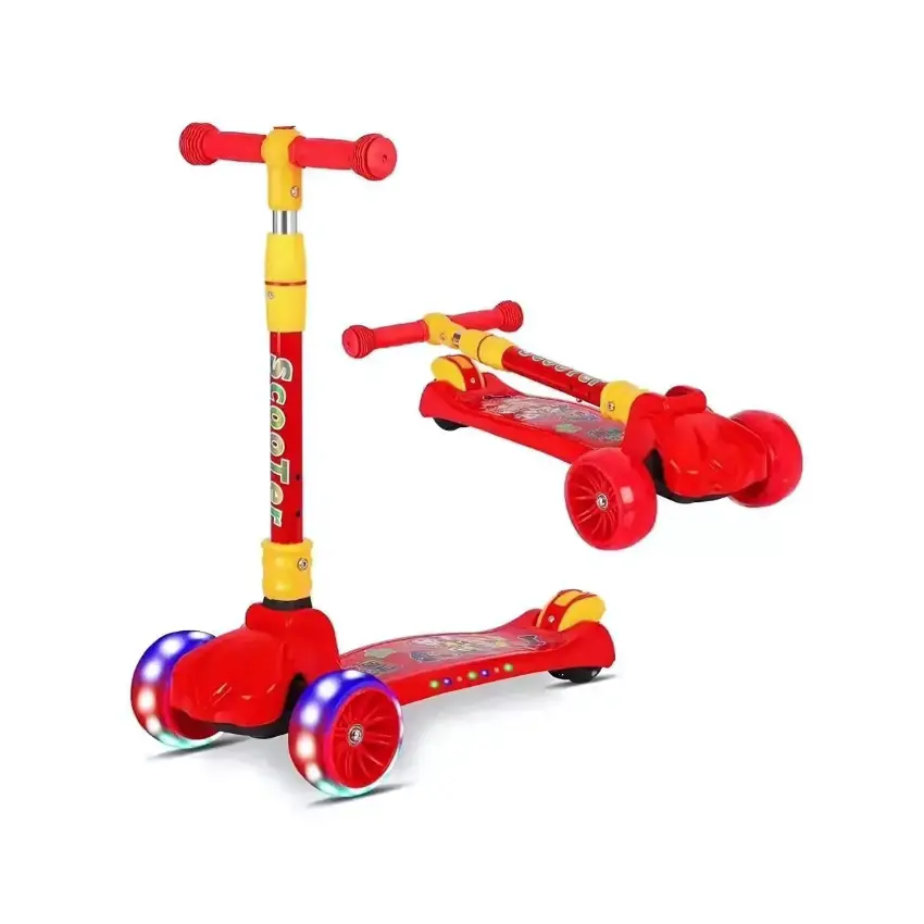 BravoExpress Kids Glider Schooter with Flashing Wheels Red Main