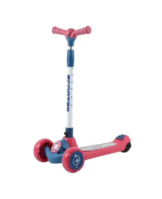 BravoExpress Kids Glider Scooter with Captain America’s Shield Theme Red