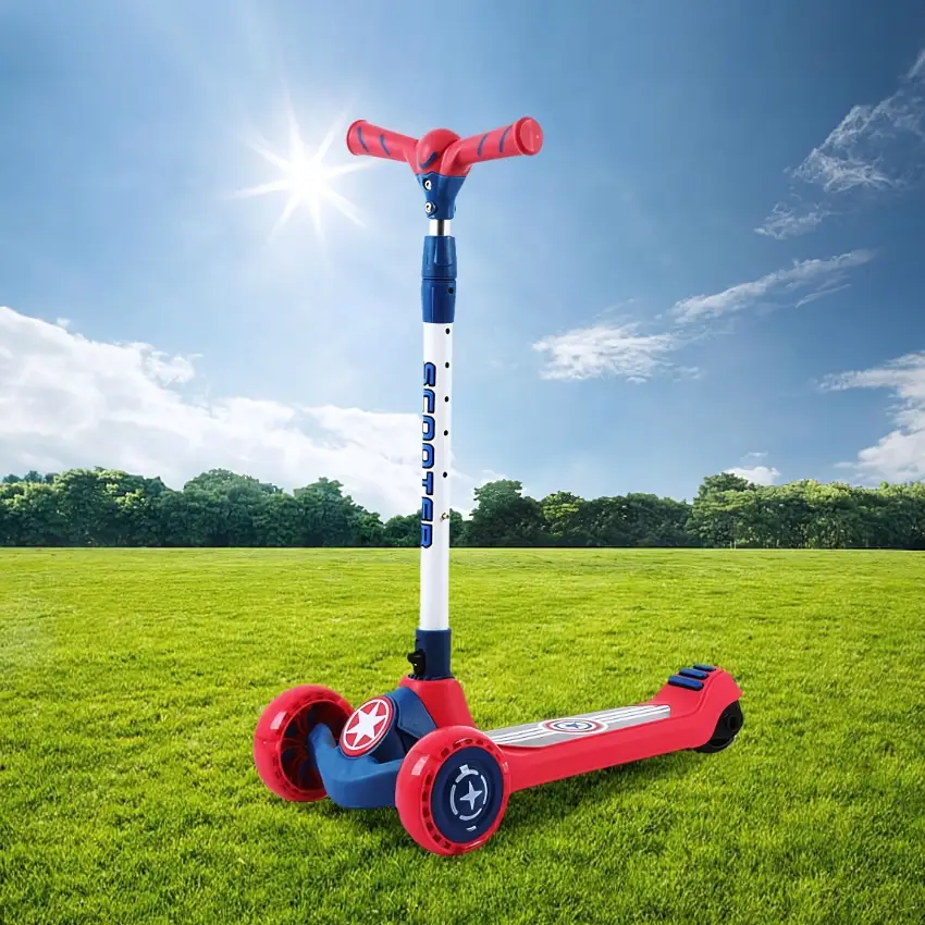 BravoExpress Kids Glider Scooter with Captain America’s Shield Theme Second