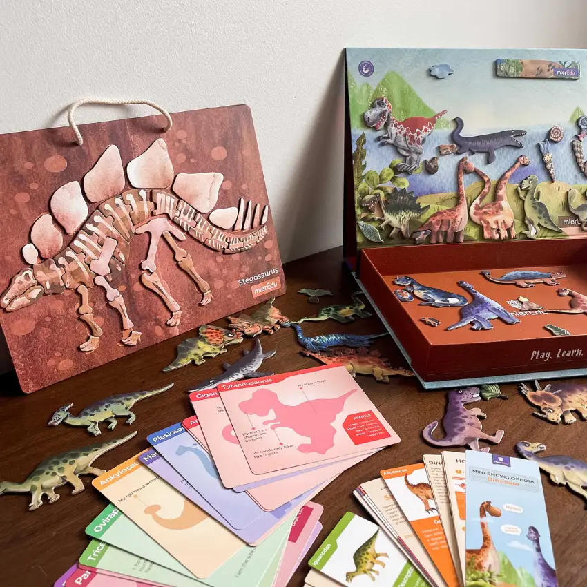 MierEdu Magnetic Puzzle - All About Dinosaurs Package