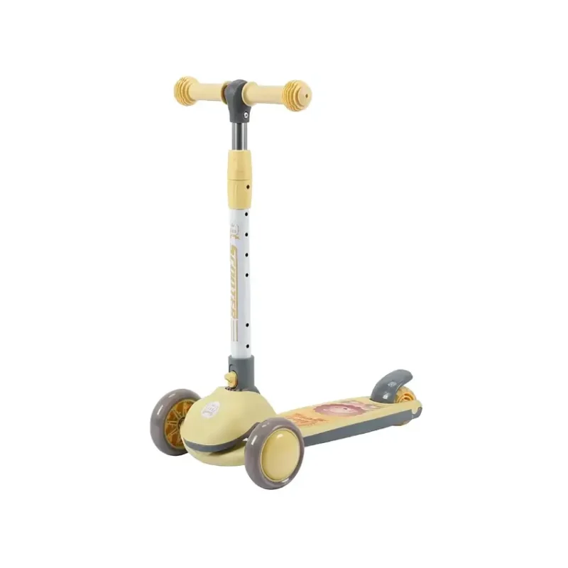 BravoExpress Kids Glider Scooter with Lion Character Yellow Main