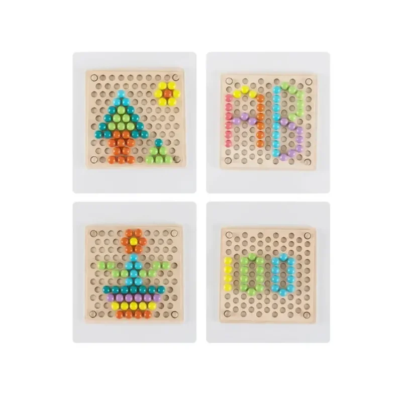 EduMonti Montessori Wooden Clip Beads Game Patterns