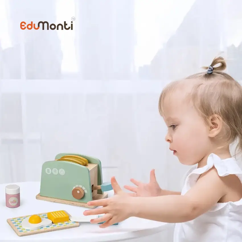 EduMonti Montessori Wooden Toaster Set Cover Image