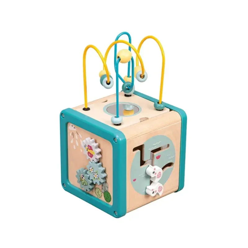 EduMonti Wooden Activity Cube for Fun Learning Second Image