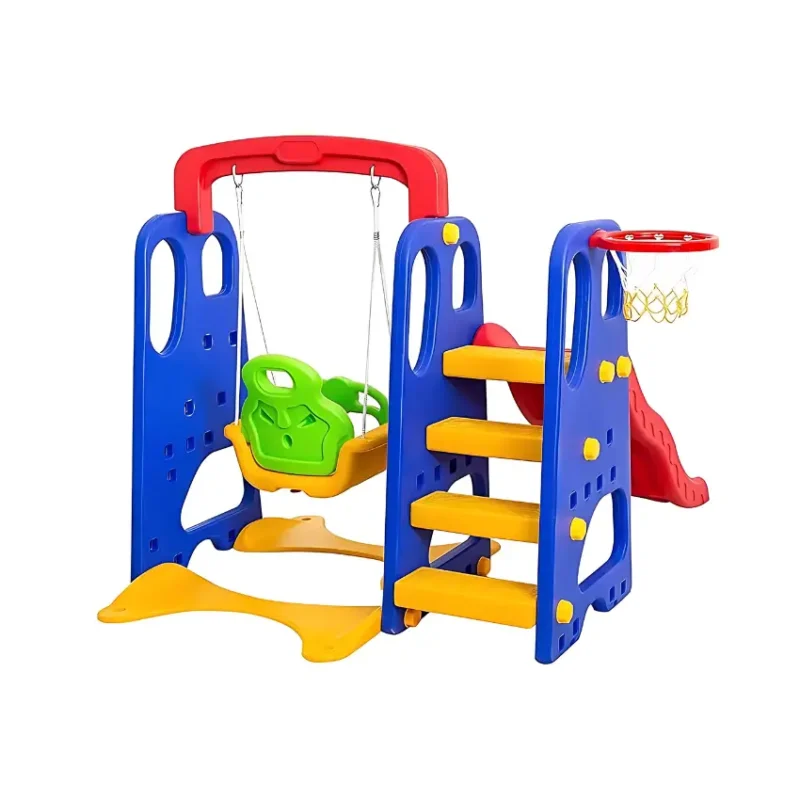 3-in-1 Play Adventure Slide, Swing & Basketball Hoop – Ultimate Playground Fun (2)