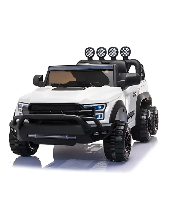 6x6 Ride-On Pickup Ultimate Adventure Truck for Kids White