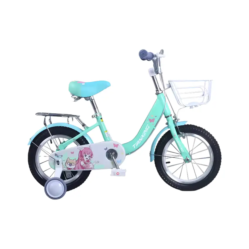 BravoExpress Bicycle with Basket and Training Wheels Pink