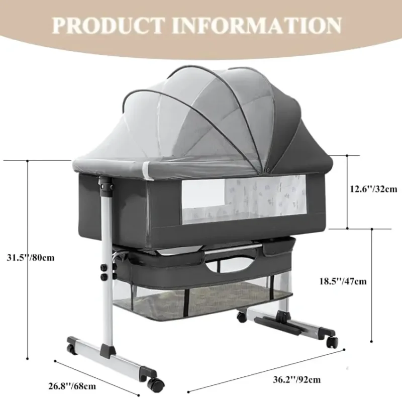 CozyNest 3-in-1 Adjustable Baby Cradle (5)