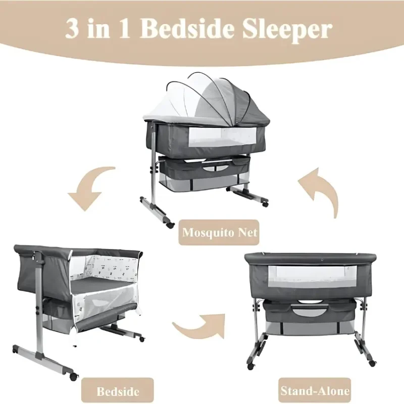 CozyNest 3-in-1 Adjustable Baby Cradle (6)