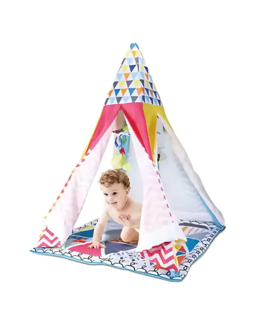 Zoo Animal Baby Tent – Interactive Play Tent with Hanging Toys and Mirror for Babies (5)