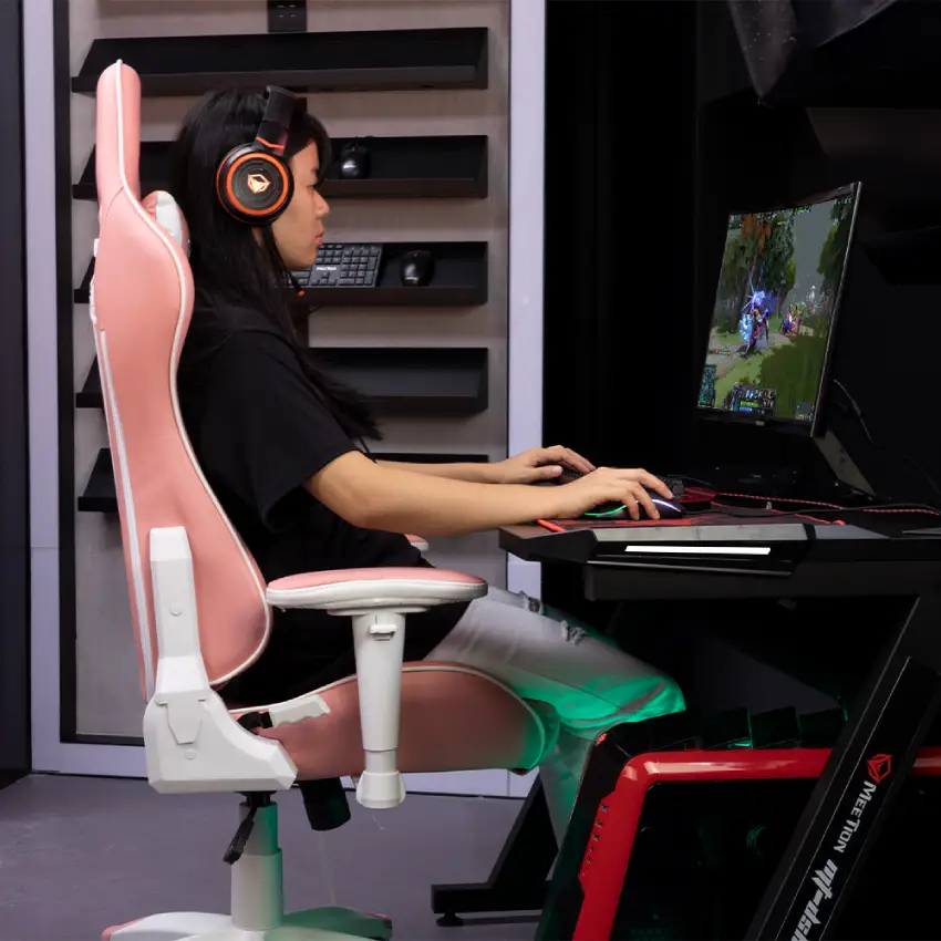 Meetion CHR16 Cute Pink Racing Gaming E-Sport Chair (6)