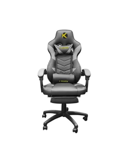 K-Gaming Reclining Chair with Footrest - GreyBlack (2)