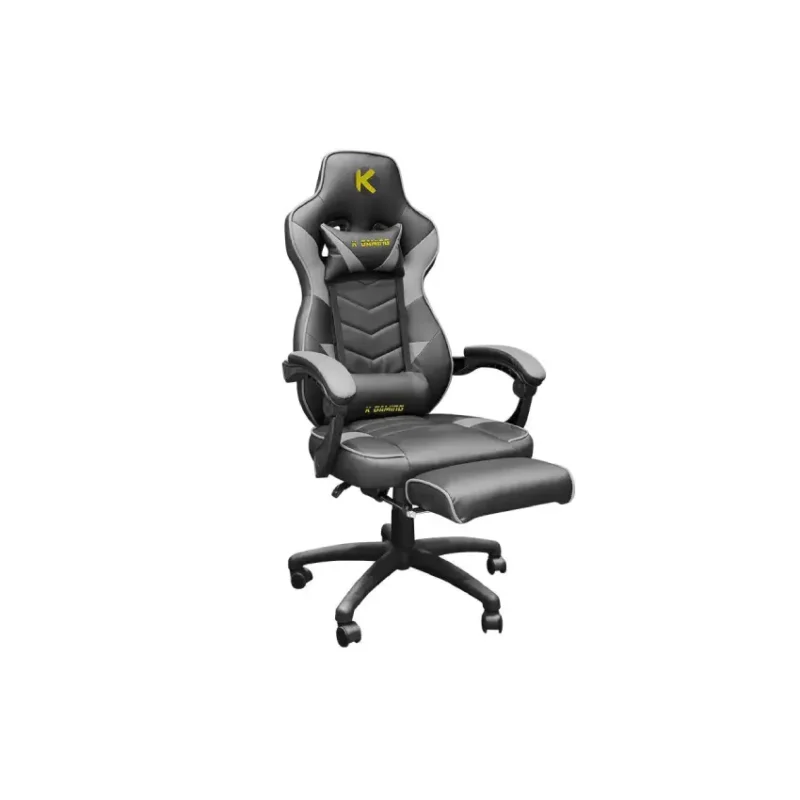 K-Gaming Reclining Chair with Footrest - GreyBlack (3)