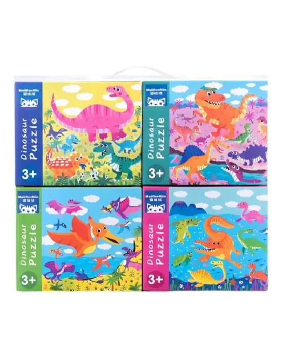 Mideer 4-in-1 Dinosaur Puzzles Set