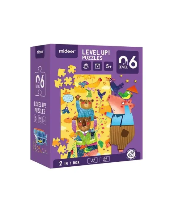 Mideer Level Up! Puzzles 2-in-1 Box - Animal Friends