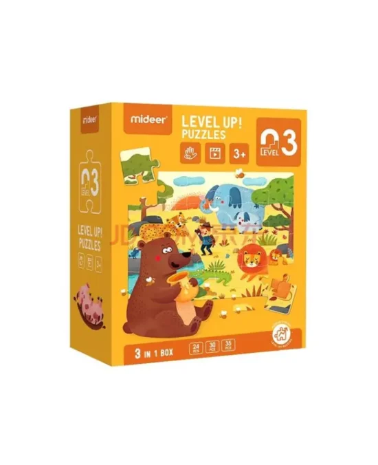 Mideer Level Up! Puzzles - 3-in-1 Box (Ages 3+) - Natural Scenery (1)