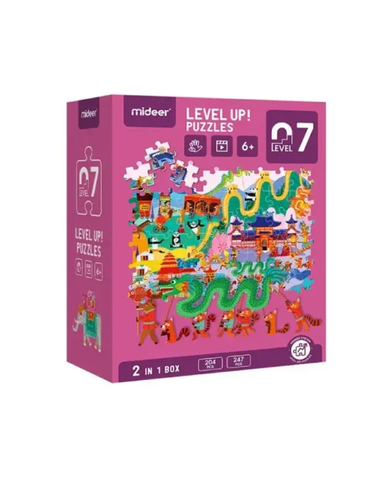 Mideer Level Up! Puzzles – 2-in-1 Box – Human Geography