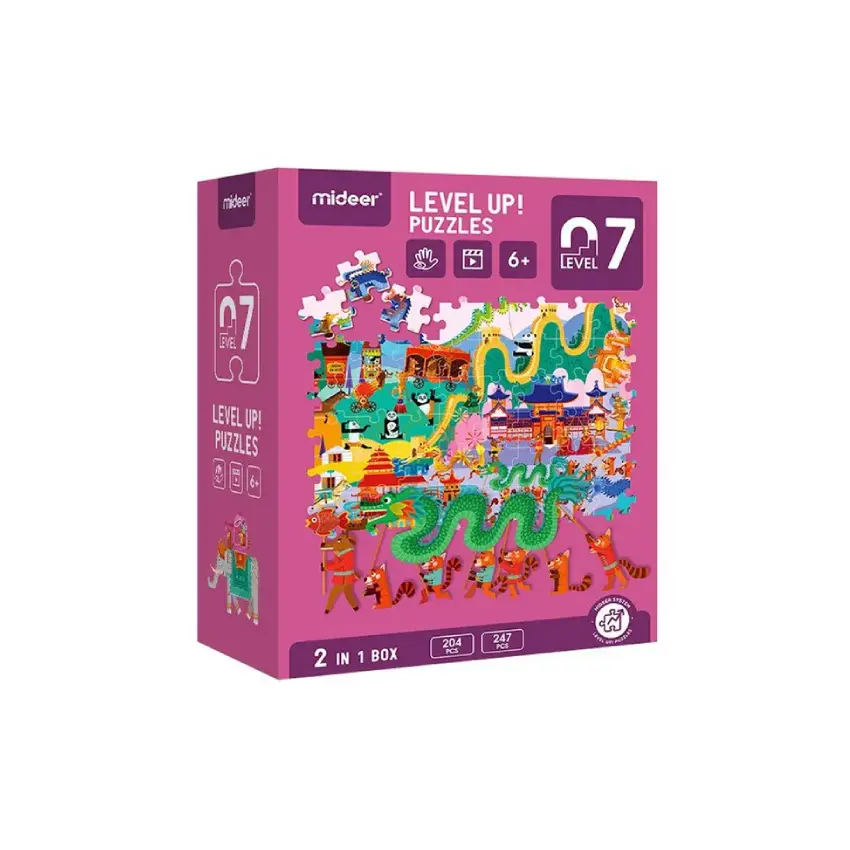 Mideer Level Up! Puzzles – 2-in-1 Box – Human Geography