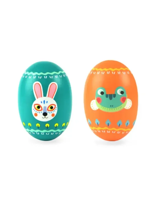 Mideer Wooden Egg Shakers - Rabbit and Frog (4)