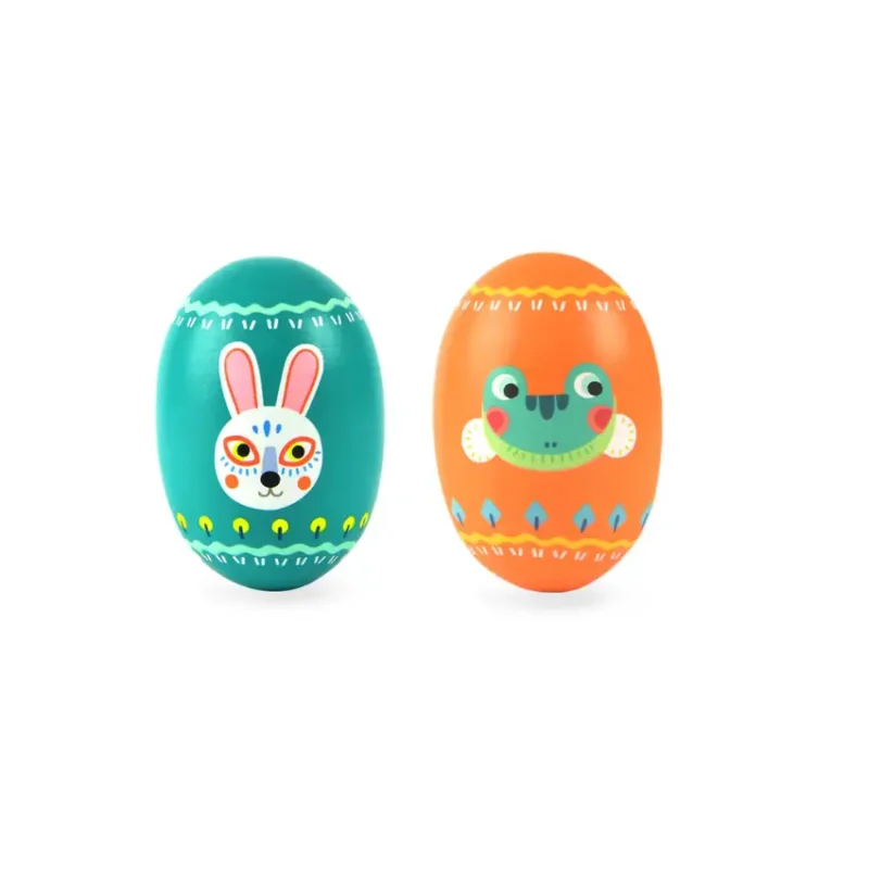 Mideer Wooden Egg Shakers - Rabbit and Frog (4)