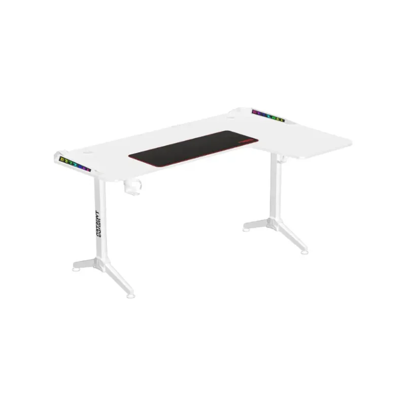 Twisted Minds Warrior L-Shaped Gaming Desk RGB White (Right) (1)