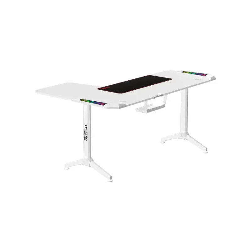 Twisted Minds Warrior L-Shaped Gaming Desk RGB White (Right) (3)