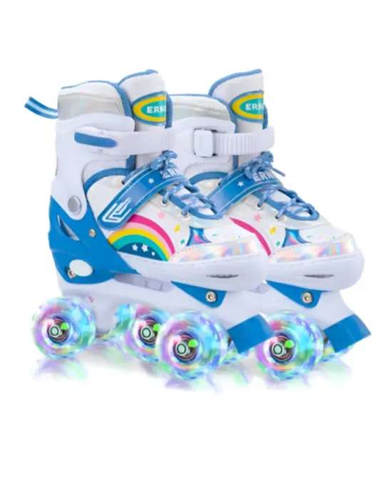 Ernan Roller Skates Adjustable Blue Rainbow - Medium 35-38 (2)