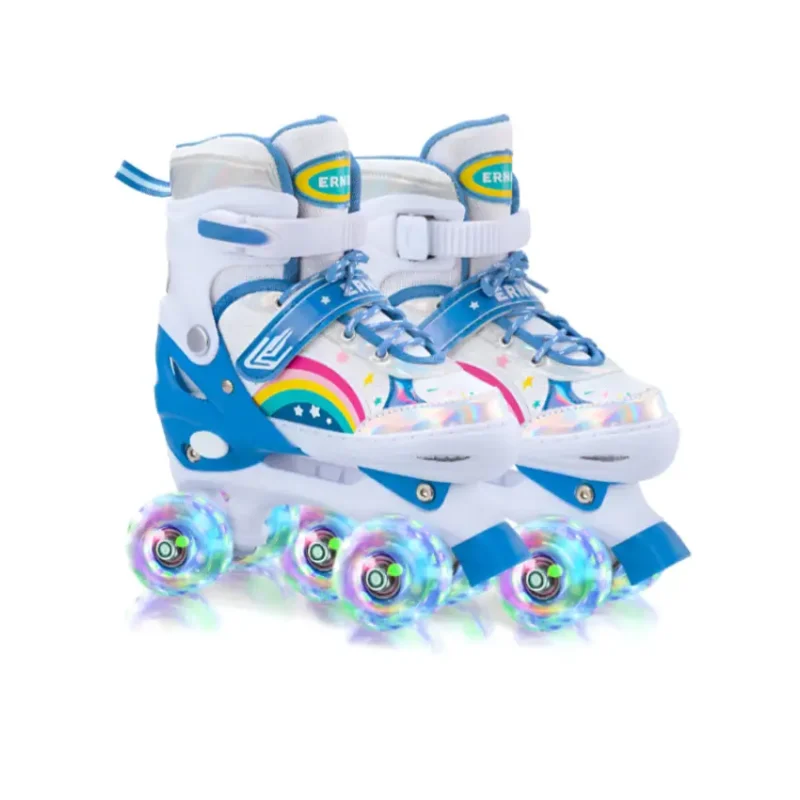 Ernan Roller Skates Adjustable Blue Rainbow - Medium 35-38 (2)