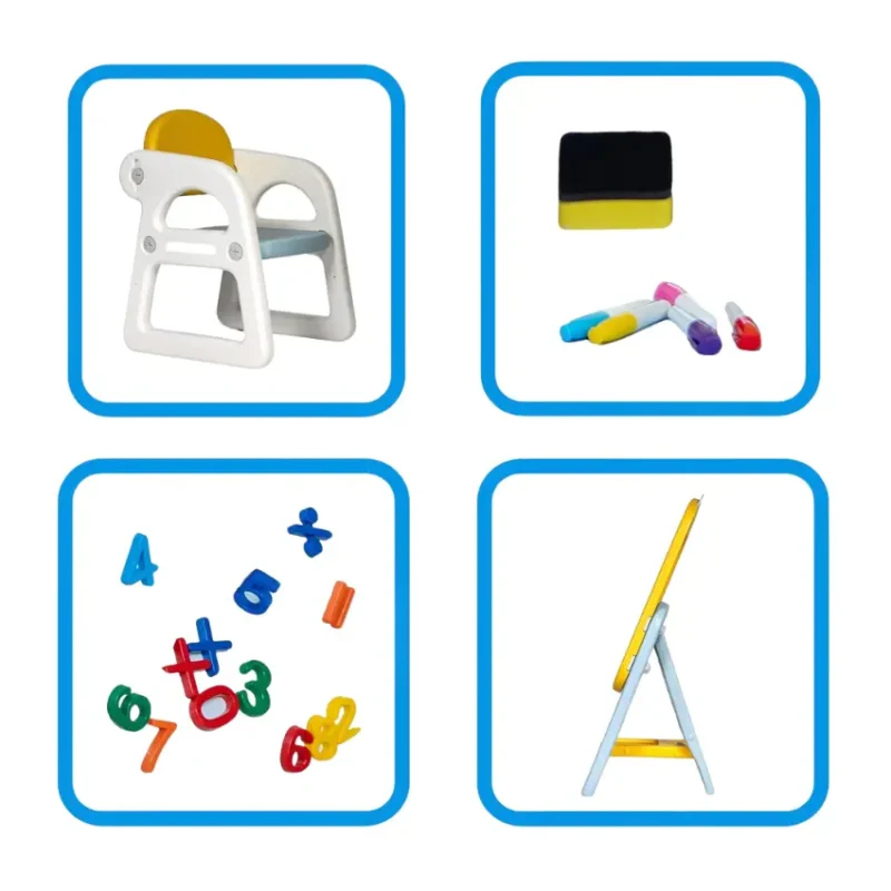 Kids' Adjustable Art Desk and Easel Set with Chair (5)