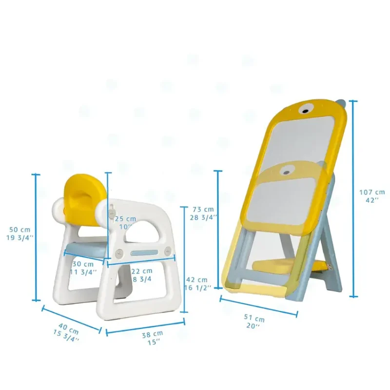 Kids' Adjustable Art Desk and Easel Set with Chair (6)