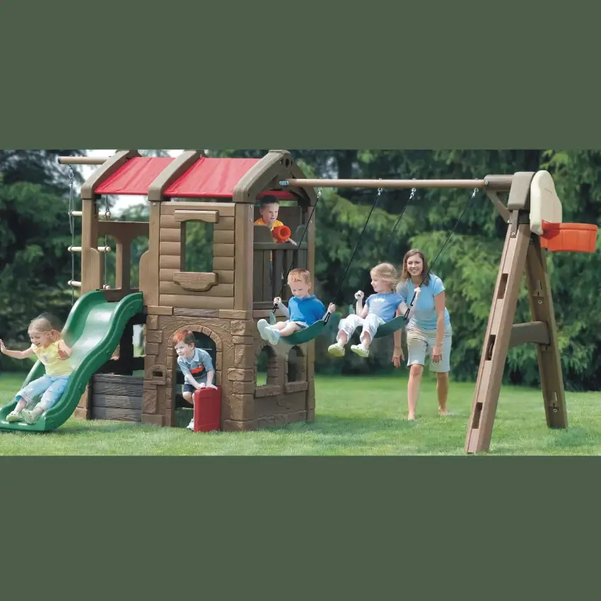 Rustic Lodge Play Center – 7-in-1 Adventure Set in Qatar (1)