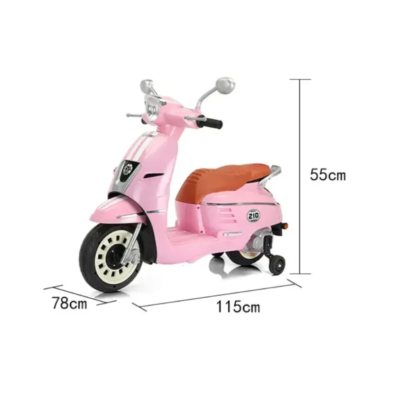 Vespa-Style Ride-On Scooter - GE2308 Pink